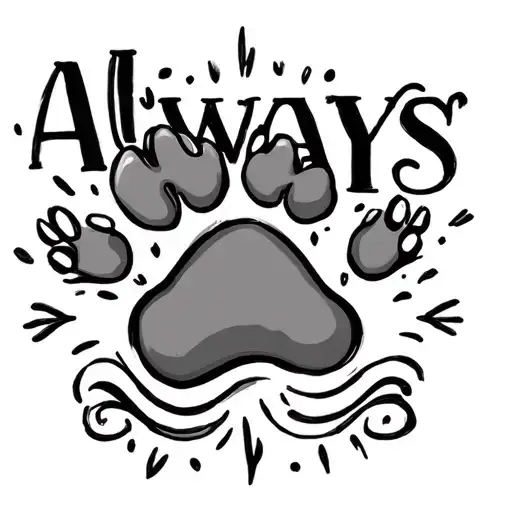 Dog Paw And Word Always