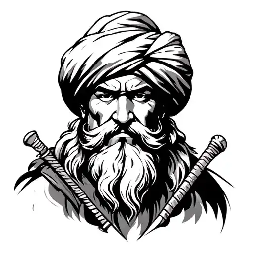 Sikh Warrior Symbolising The Strength Vigor And Never Back Down Attitude
