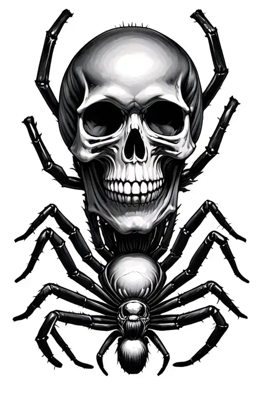 Skull And Spiders