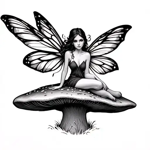 Fairy Sitting On A Mushroom