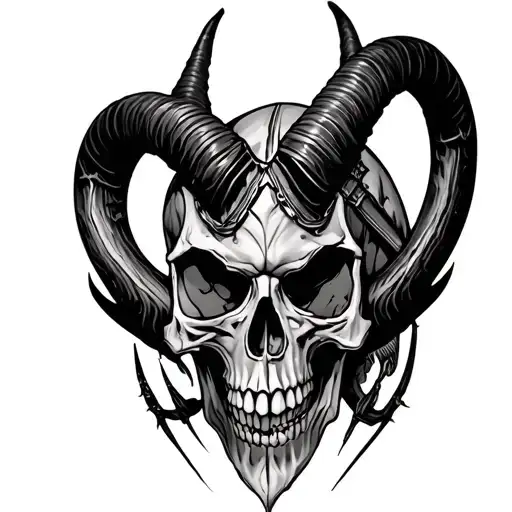 Satanic Horned Skull