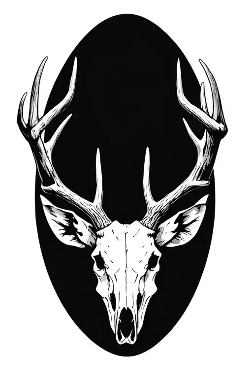Quartering Deer Skull With Antlers