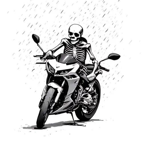 A Skeleton That Lasts 1000Rr In Honda And A Rainy Street
