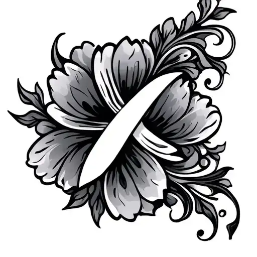 Quarter Sleeve Black And Grey With Filigree And Patters