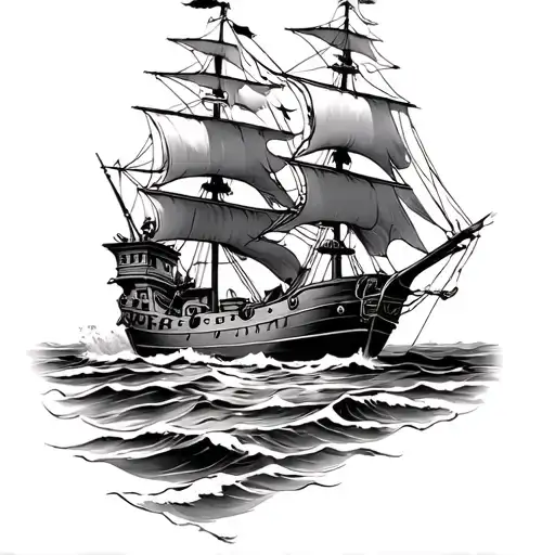 Build Me A Sleeve Tattoo Featuring Iconic Pirate Ship Beach Maps Treasure