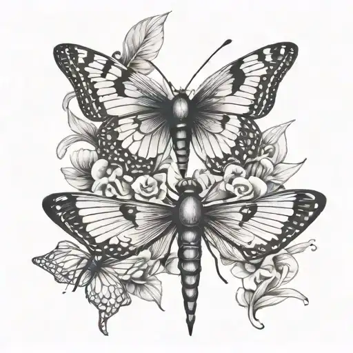 Butterfly And Dragonfly