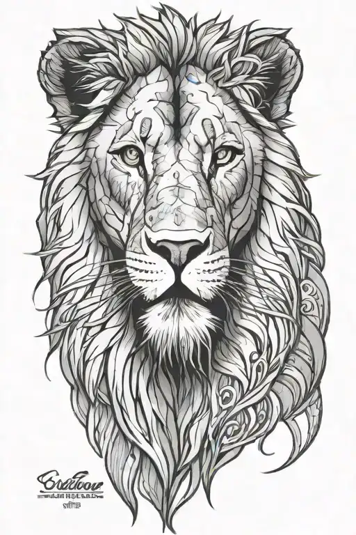 Lion In Africa Outline