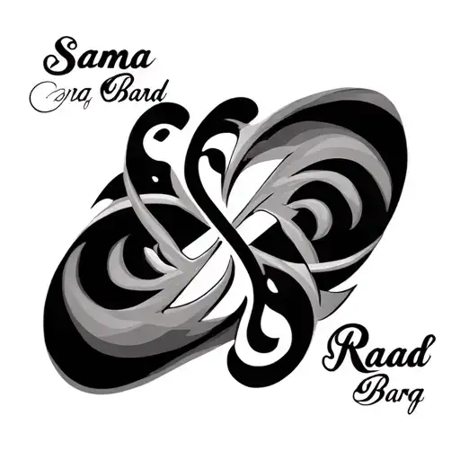 Combination Of The Name Sama And Raad Barq