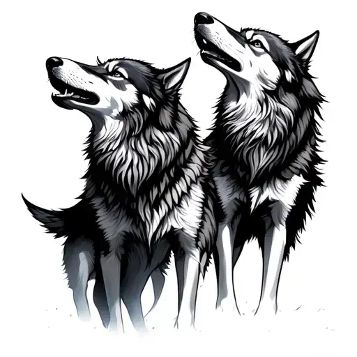 Iridescent Wolves Howling