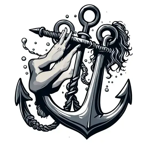 Anchor Pulling Someone By Their Feet Underwater As They Drown