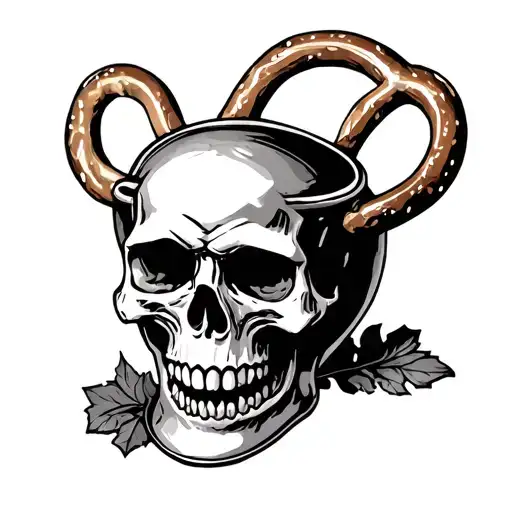 German Castle Cauldron Skull Pretzel