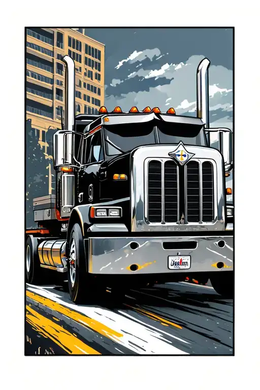 Towing Truck And Steelers Color Scheme Includes Pastel Shades