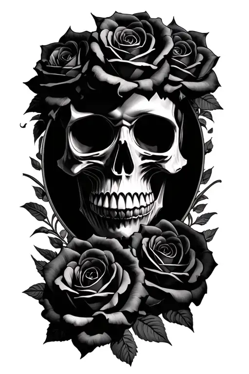 Skull And Roses With A Meaning That Ive Been Trough A Lot