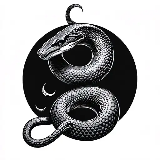 Snake Eating Its Own Tail In A Circle