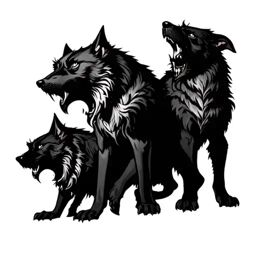 Three Headed Cerberus In The Pits Of Hell