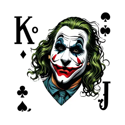 The Joker Taking Off A Clown And Mask Mask Has The Figures Of The Poker Letters