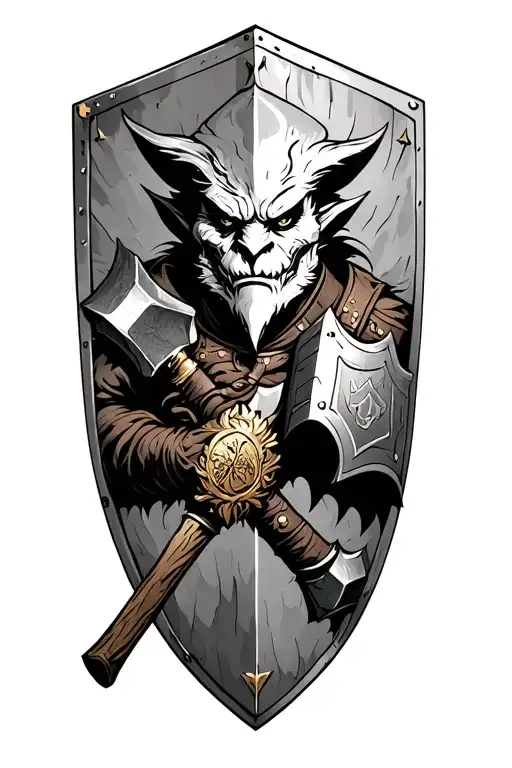 Zwerg Tundil Goldhand With Hammer And Shield