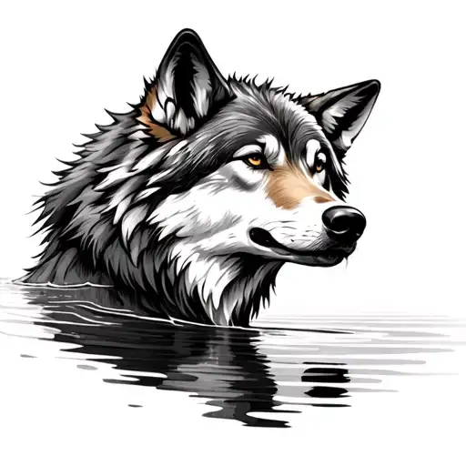Wolf Looking At Water