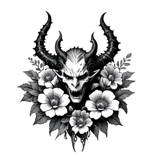 Demon Surrounded By Flowers