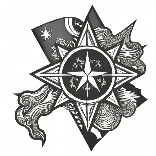 Flag Of Cape Verde With Wind Rose