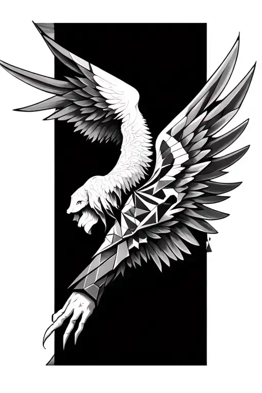 Arcangel With Geometric Wings For The Forearm