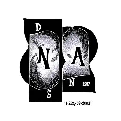 The Word Diane Split Vertically With 11-22-1967 To 09-09-2021