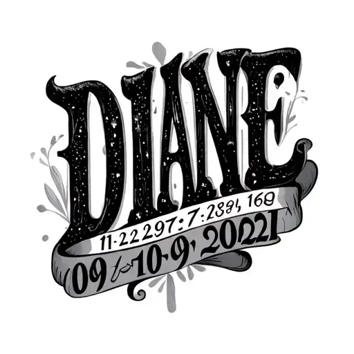 The Word Diane Split Vertically With The Dates 11-22-1967 To 09-09-2021