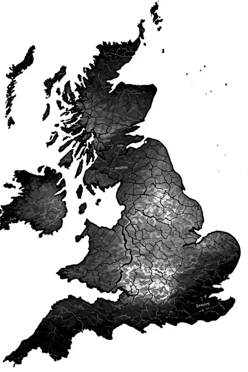 England Map Topographic Map