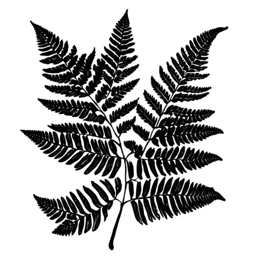 Silver Fern With Nz Map On Fern Leaf