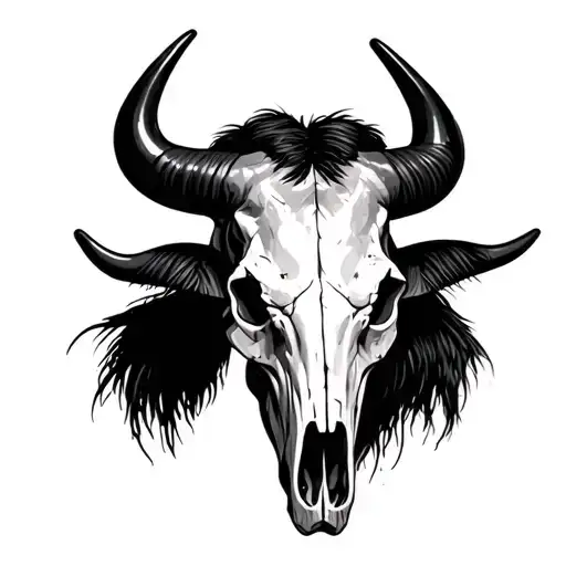 Realistic African Water Buffalo Skull