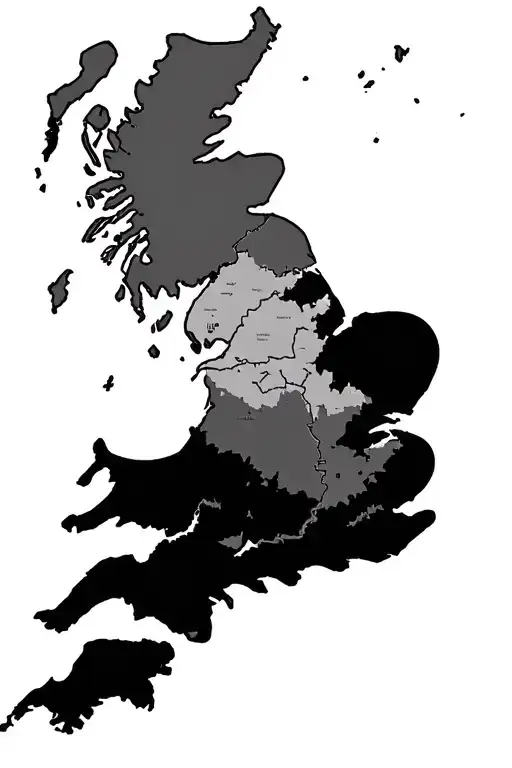 England Map Shape Historic