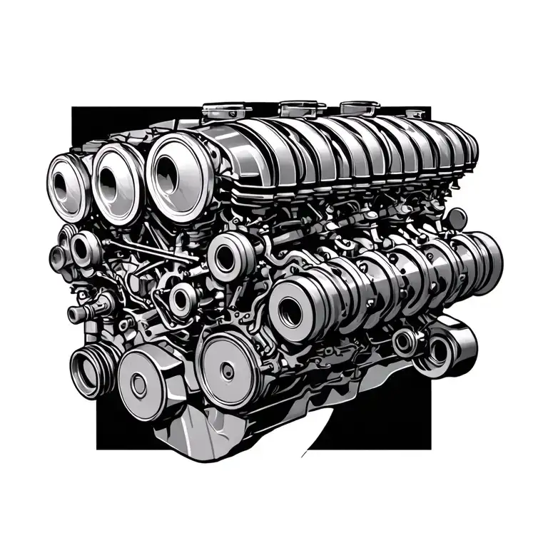 Engine With Pistons Going Through Skin