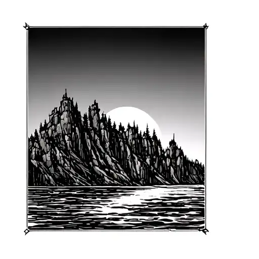 Fine Line Promontory Tattoo Design