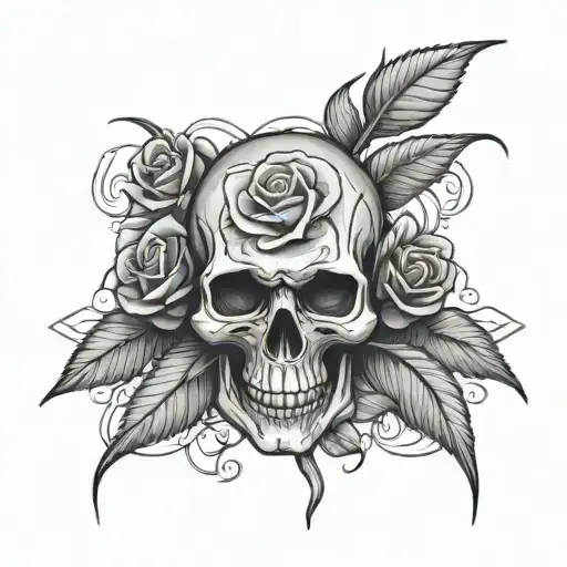 Bmx Bike Skull Rose