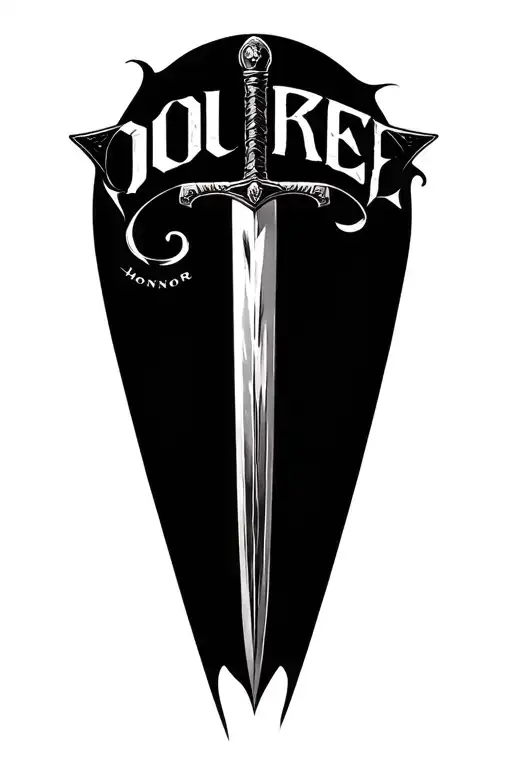 Sword With Word Courage Bravery Honor