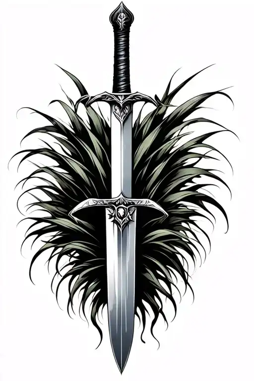 Grass And Negative Space Sword