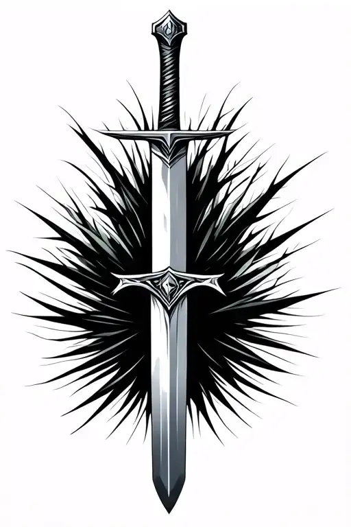 Grass And Negative Space Sword