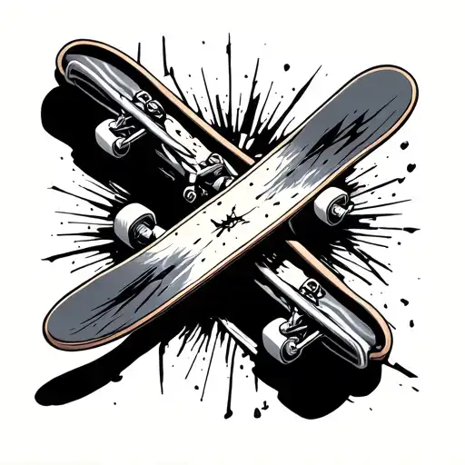 Broken Skateboard Minimalist