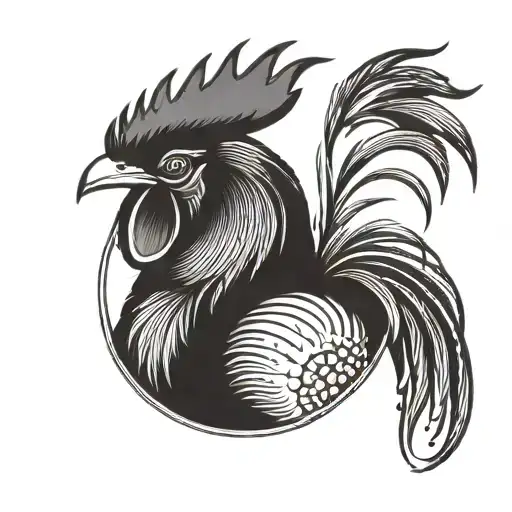 A Bold And Graphic Rooster Tattoo Inspired By The Industrial Vibes Of Detroit's Motor City