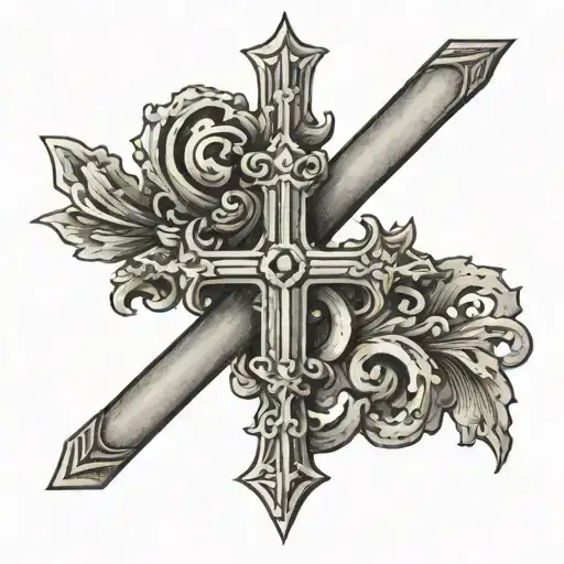 Occitan Cross With The Pyrenees Letter R And H Incorporated