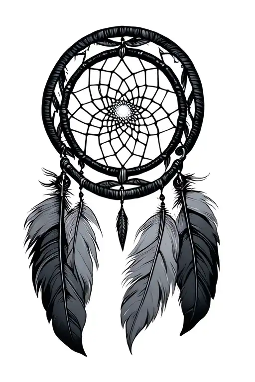 Dream Catcher With Glowing Feather