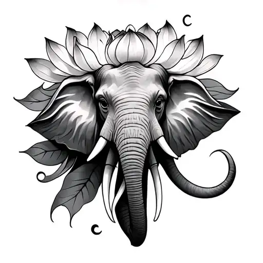 Lotus And Elephant
