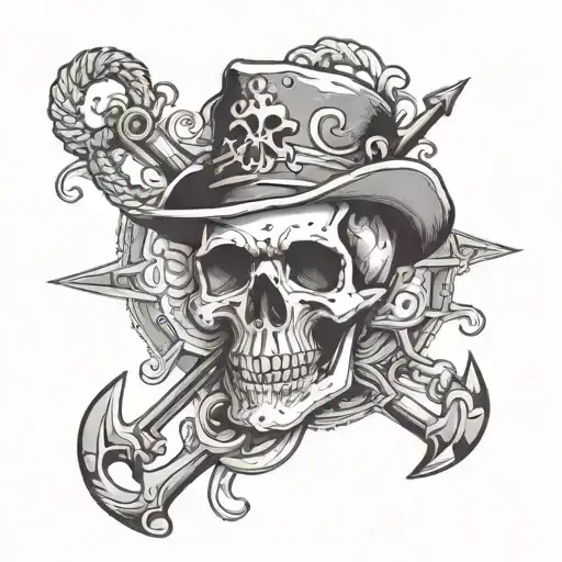 Skull With Anchor