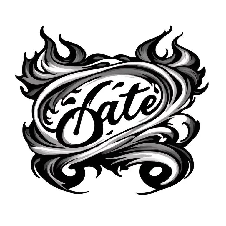 Date And Swirls Like Lively Flames