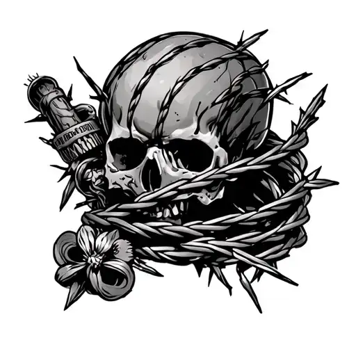 Barbed Wire With Other Objects Related