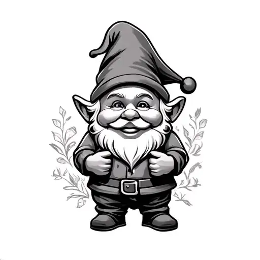 Garden Gnome Shushing With Smile