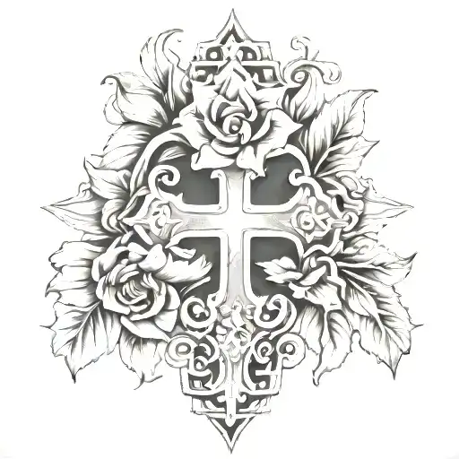 Cross And Flower