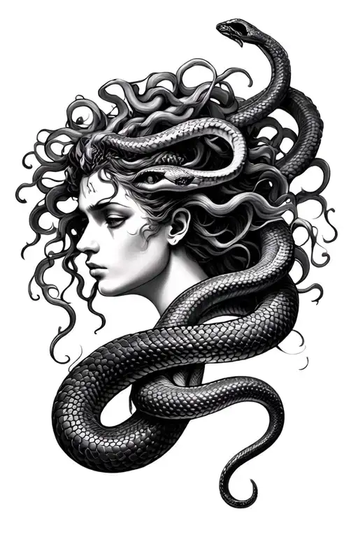 Medusa Head And Snake