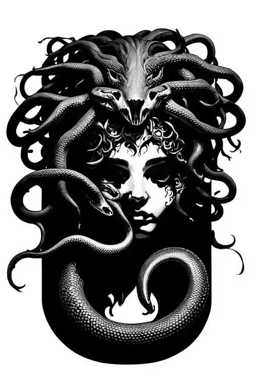 Medusa Head Front Facings And Snake