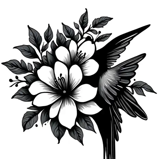 Flowers Hummingbird Silhouette